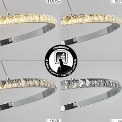 Suspension Avelar Led Chrome, Transparent, 1 Lumiere