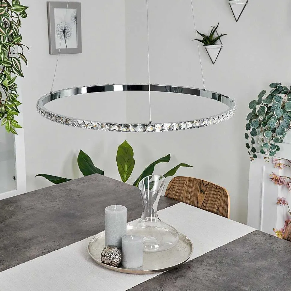 Suspension Avelar Led Chrome, Transparent, 1 Lumiere