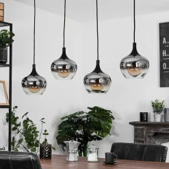 Suspension Azurara Noir, 4 Lumieres