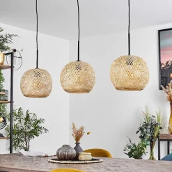 Suspension Bauro Ecru, 3 Lumieres