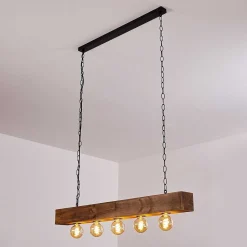 Suspension Berat Brun, Noir, 5 Lumieres