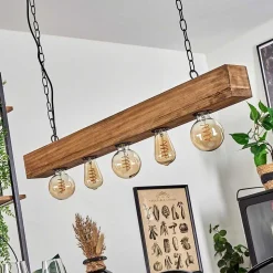 Suspension Berat Brun, Noir, 5 Lumieres