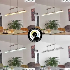 Suspension Bolonda Led Nickel Mat, 3 Lumieres