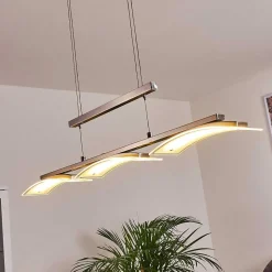Suspension Bolonda Led Nickel Mat, 3 Lumieres
