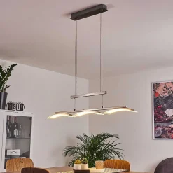 Suspension Bolonda Led Nickel Mat, 3 Lumieres