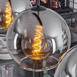 Suspension Boules 25 Cm Koyoto Clair, Fume, 3 Lumieres