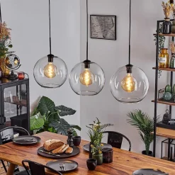 Suspension Boules 30 Cm Koyoto Clair, 3 Lumieres