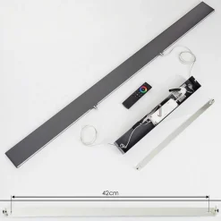 Suspension Brun Led Anthracite, 2 Lumieres, Telecommandes