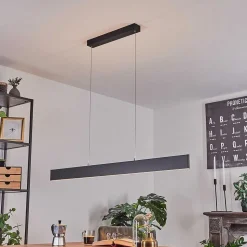 Suspension Brun Led Anthracite, 2 Lumieres, Telecommandes