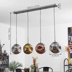 Suspension Cabreiro Anthracite, 4 Lumieres