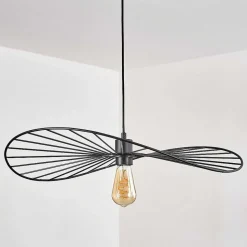 Suspension Cacor Noir, 1 Lumiere