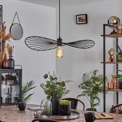 Suspension Cacor Noir, 1 Lumiere