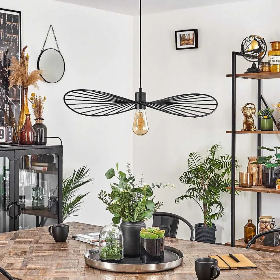 Suspension Cacor Noir, 1 Lumiere