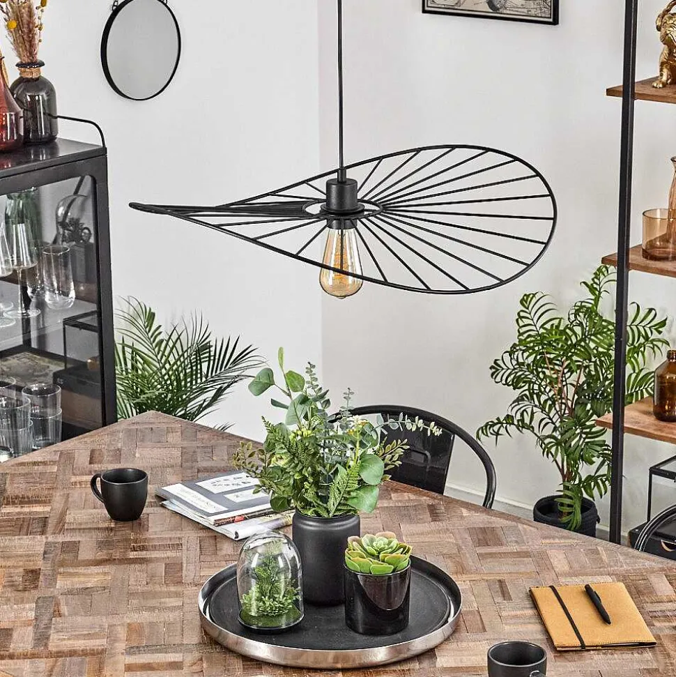 Suspension Cacor Noir, 1 Lumiere