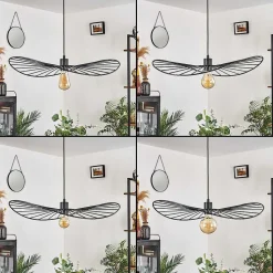 Suspension Cacor Noir, 1 Lumiere