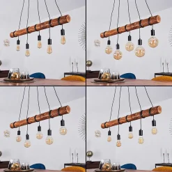 Suspension Canedo Brun, Noir, 5 Lumieres