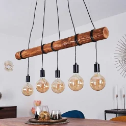 Suspension Canedo Brun, Noir, 5 Lumieres