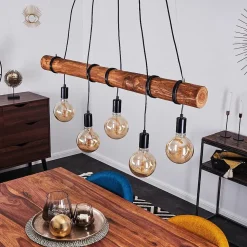 Suspension Canedo Brun, Noir, 5 Lumieres