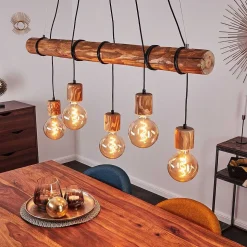 Suspension Canedo Brun, Noir, 5 Lumieres