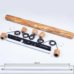 Suspension Canedo Brun, Noir, 5 Lumieres