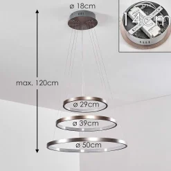 Suspension Canisteo Led Nickel Mat, 3 Lumieres