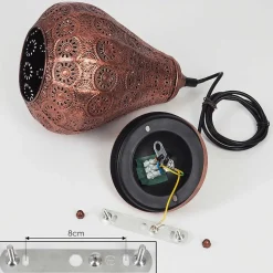 Suspension Cassis Cuivre, 1 Lumiere