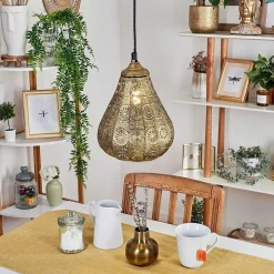 Suspension Cassis Vieux Laiton, 1 Lumiere