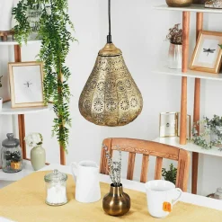 Suspension Cassis Vieux Laiton, 1 Lumiere