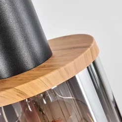 Suspension Classon Couleur Bois, Noir, 4 Lumieres