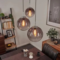 Suspension Degevos Gris, 3 Lumieres