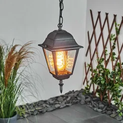 Suspension Exterieur Naofe Noir, 1 Lumiere