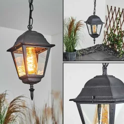 Suspension Exterieur Naofe Noir, 1 Lumiere