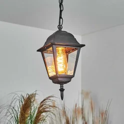 Suspension Exterieur Naofe Noir, 1 Lumiere