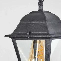 Suspension Exterieur Naofe Noir, 1 Lumiere