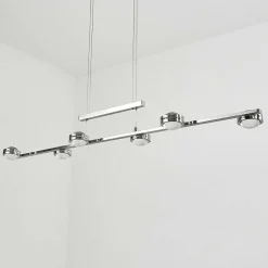Suspension Fernandaires Led Nickel Mat, 12 Lumieres