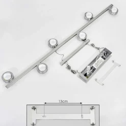 Suspension Fernandaires Led Nickel Mat, 12 Lumieres