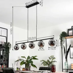 Suspension Gastor Fume, 5 Lumieres