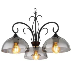 Suspension Globo Cottage Noir, 3 Lumieres
