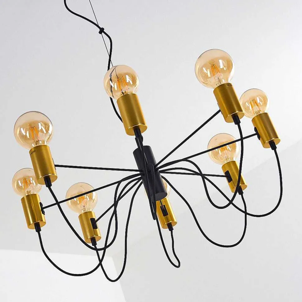 Suspension Gnarp Noir Dore, 8 Lumieres
