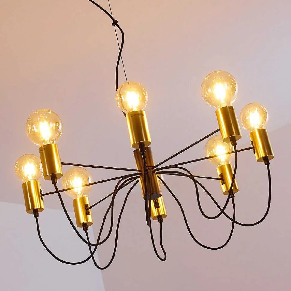Suspension Gnarp Noir Dore, 8 Lumieres