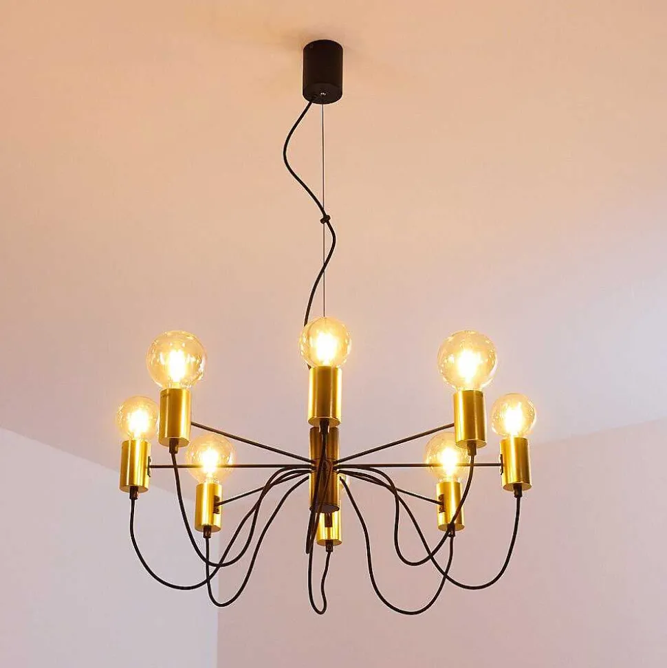 Suspension Gnarp Noir Dore, 8 Lumieres