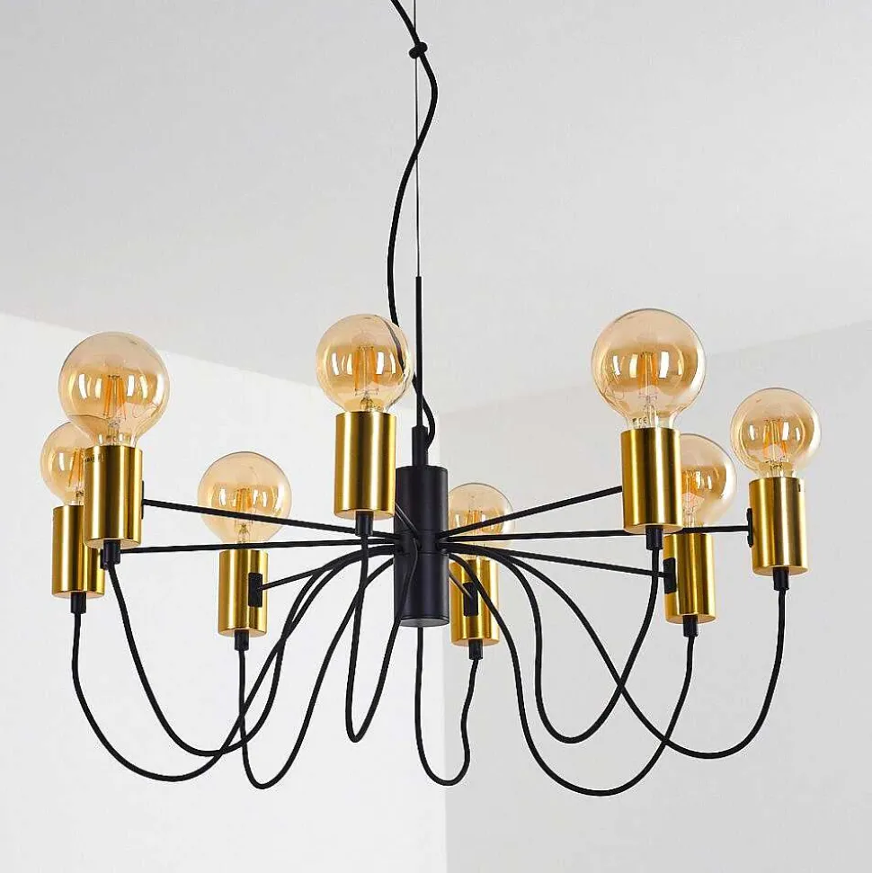 Suspension Gnarp Noir Dore, 8 Lumieres