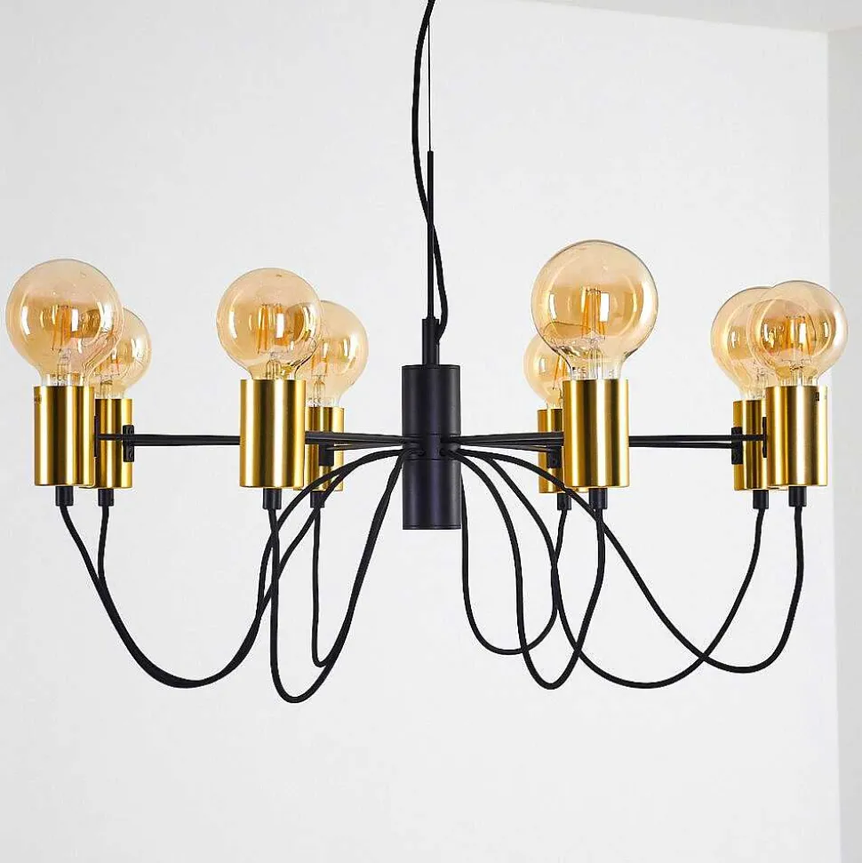 Suspension Gnarp Noir Dore, 8 Lumieres