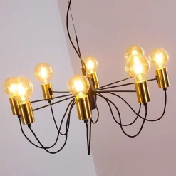 Suspension Gnarp Noir Dore, 8 Lumieres