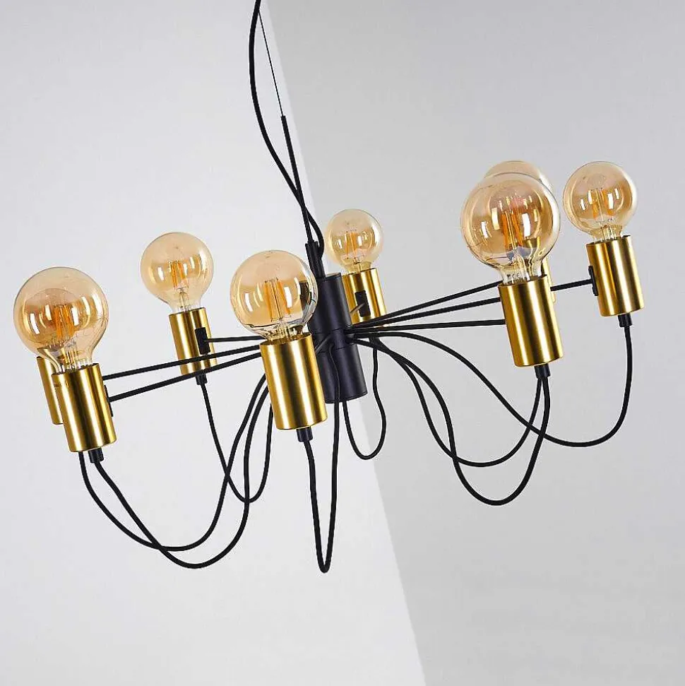Suspension Gnarp Noir Dore, 8 Lumieres
