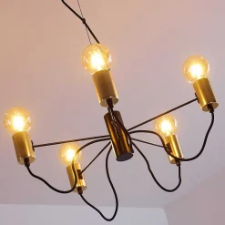 Suspension Gnarp Noir Dore, 5 Lumieres