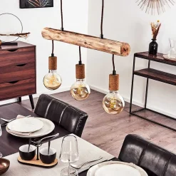 Suspension Gondo Rouille, 3 Lumieres