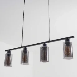Suspension Hunouri Noir, 4 Lumieres