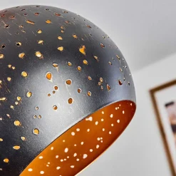 Suspension Imana Bois Clair, Noir, 4 Lumieres