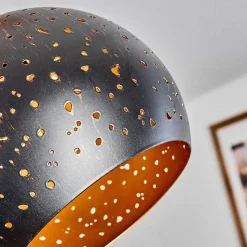 Suspension Imana Bois Clair, Noir, 5 Lumieres